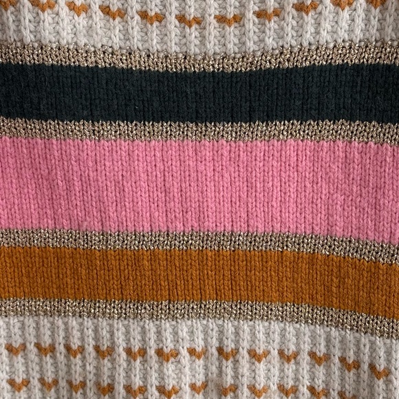 Madewell Barfield Stripe Sweater Merino Alpaca Blend Ski Vibe Stripe Slopes L - Picture 7 of 10